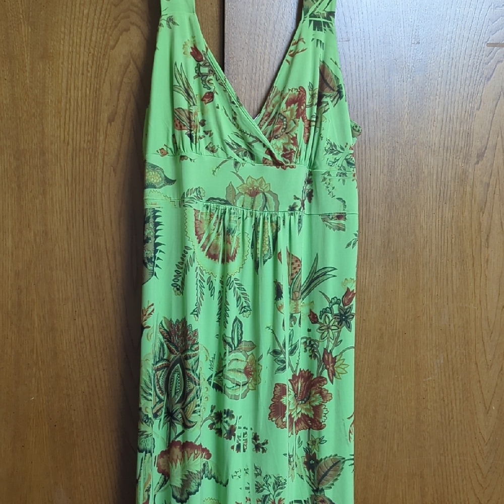 Floral Green Maxi Dress